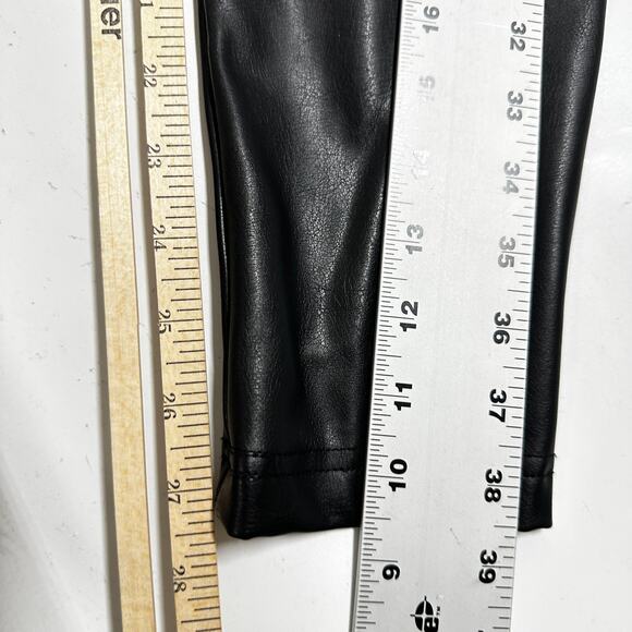 Catherine Malandrino Faux Leather Pull On Pants Women Size M Black Glam Party - Picture 5 of 6